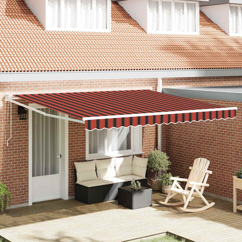 vidaXL Einziehbare Markise Rot und Schwarz 350 x 250 cm