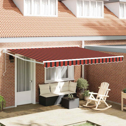 vidaXL Einziehbare Markise Rot und Schwarz 350 x 250 cm