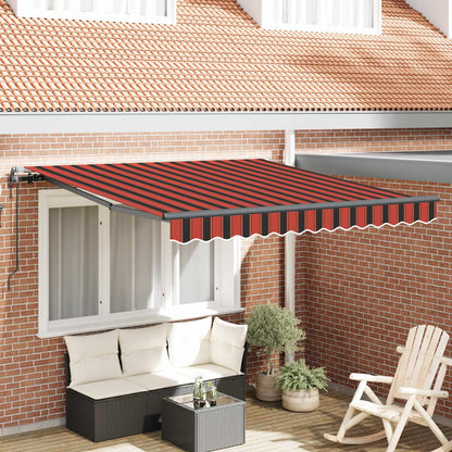 vidaXL Einziehbare Markise Rot und Schwarz 350 x 250 cm