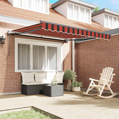 vidaXL Einziehbare Markise Rot und Schwarz 350 x 250 cm