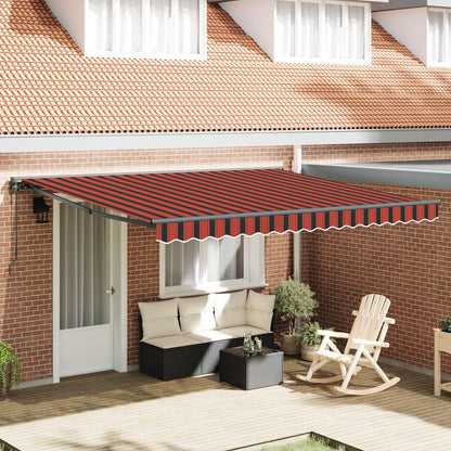 vidaXL Einziehbare Markise mit Orange und Braun 350 x 250 cm Stoff