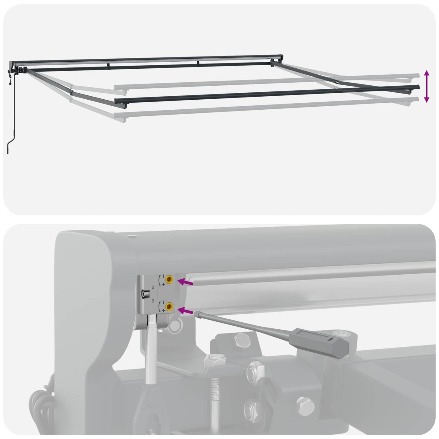vidaXL Einziehbare Markise mit Orange und Braun 350 x 250 cm Stoff