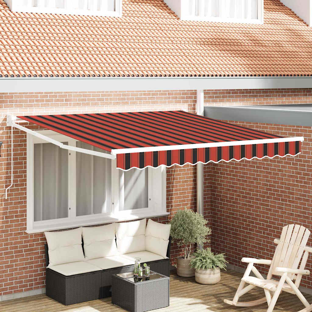 vidaXL Markise Orange und Braun 3,5 x 2,5 m Polyester und Metall
