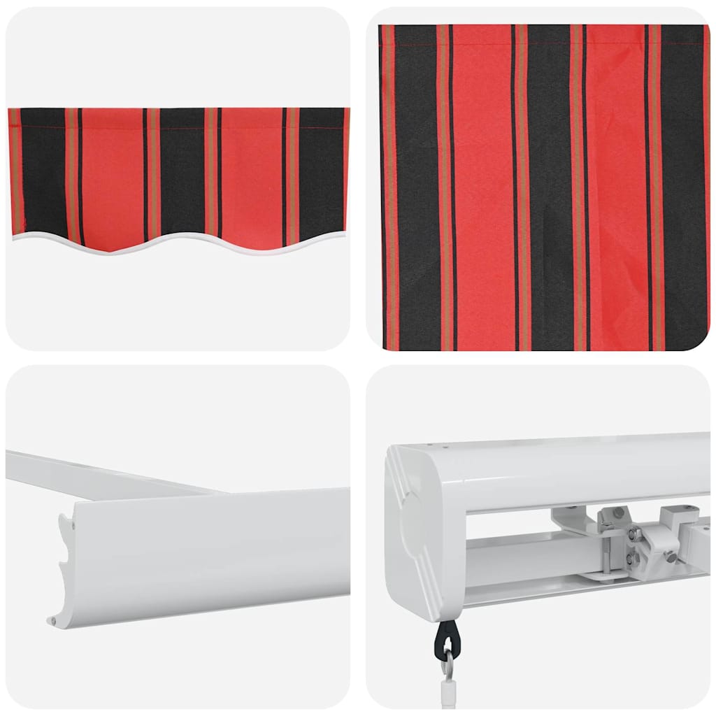 vidaXL Einziehbare Markise Rot und Schwarz 350 x 250 cm