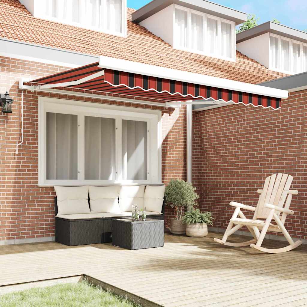 vidaXL Einziehbare Markise Rot und Schwarz 350 x 250 cm
