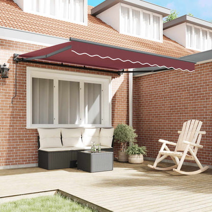 vidaXL Einziehbare Markise Bordeauxrot 350 x 250 cm