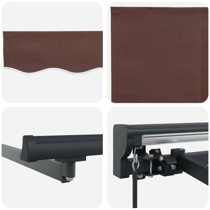 vidaXL Einziehbare Markise Braun 350 x 250 cm Polyester und Metall