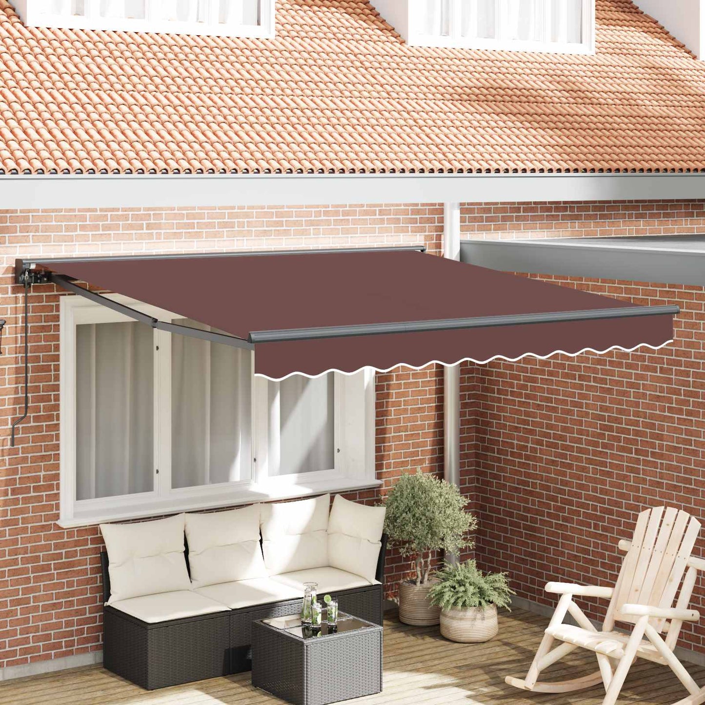 vidaXL Einziehbare Markise Braun 350 x 250 cm Polyester und Metall