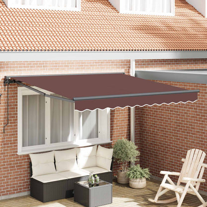 vidaXL Einziehbare Markise Braun 350 x 250 cm Polyester und Metall