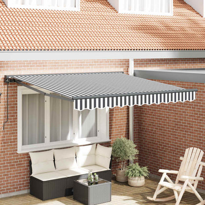 vidaXL Einziehbare Markise Anthrazit und Weiß 350 x 250 cm
