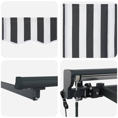 vidaXL Einziehbare Markise Anthrazit und Weiß 350 x 250 cm