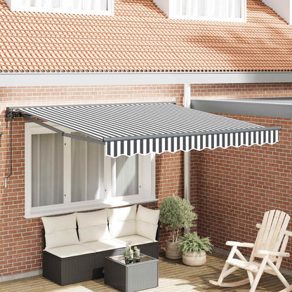 vidaXL Einziehbare Markise Anthrazit und Weiß 350 x 250 cm