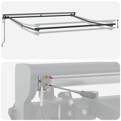 vidaXL Einziehbare Markise Anthrazit und Weiß 350 x 250 cm