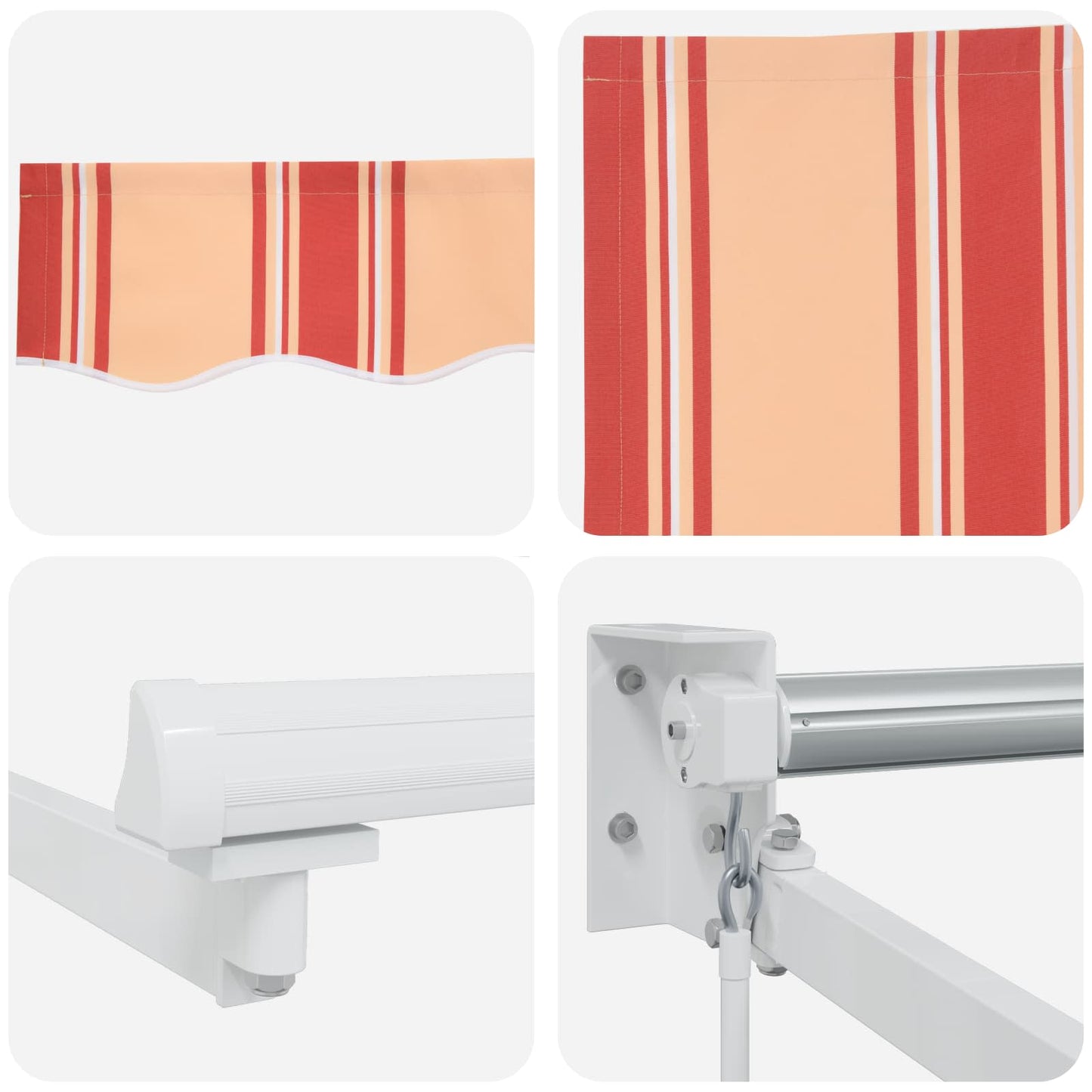 vidaXL Markise Gelb und Orange 3,5 x 2,5 m Polyester und Metall