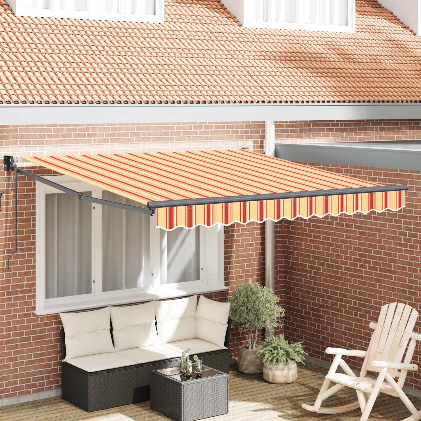 vidaXL Markise Gelb und Orange 350 x 250 x 165 cm Polyester