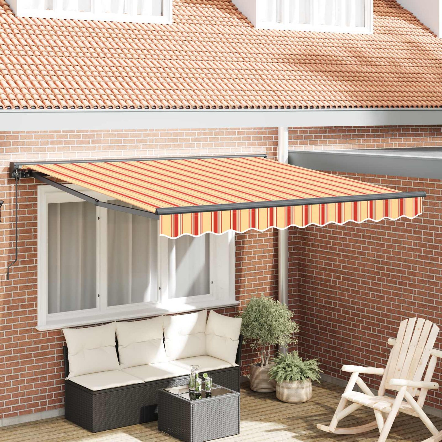 vidaXL Einziehbare Markise Mehrfarbig 350 x 250 cm