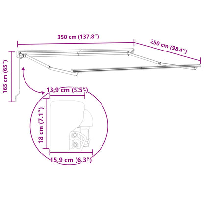 vidaXL Einziehbare Markise Mehrfarbig 350 x 250 cm