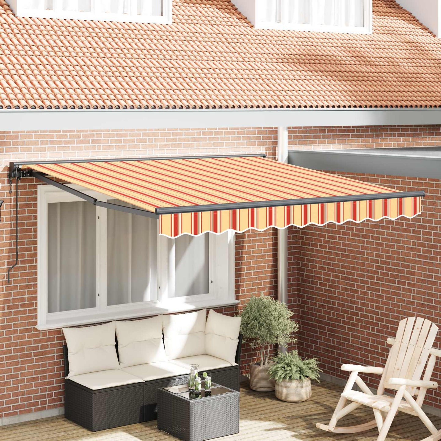 vidaXL Einziehbare Markise Mehrfarbig 350 x 250 cm