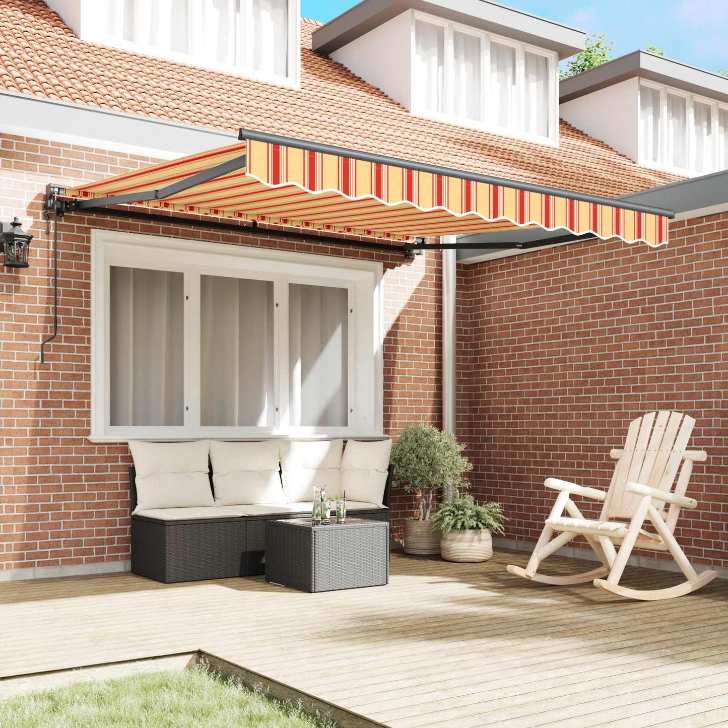 vidaXL Einziehbare Markise Mehrfarbig 350 x 250 cm