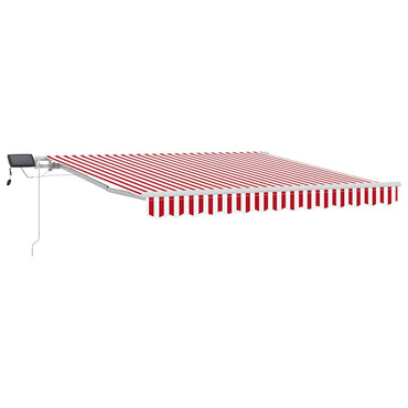 vidaXL Einziehbare Markise Rot und Weiß 350 x 250 cm Stoff und Stahl