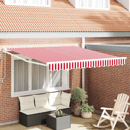 vidaXL Einziehbare Markise Rot und Weiß 350 x 250 cm Stoff