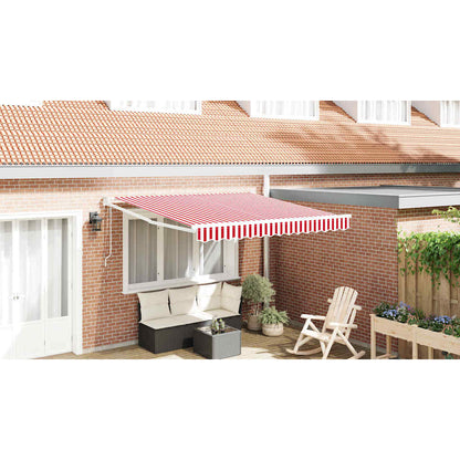 vidaXL Einziehbare Markise Rot und Weiß 350 x 250 cm