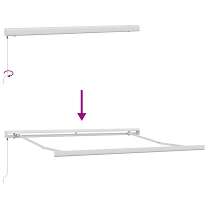 vidaXL Einziehbare Markise Rot und Weiß 350 x 250 cm Stoff und Metall