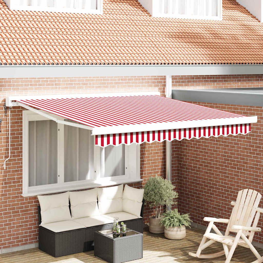 vidaXL Markise Rot und Weiß 350 x 250 x 165 cm Polyester und Aluminium