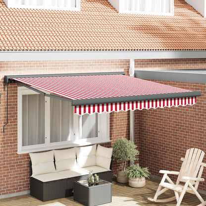 vidaXL Markise Rot und Weiß 350 x 250 x 165 cm Polyester und Aluminium