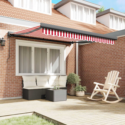 vidaXL Markise Rot und Weiß 350 x 250 x 165 cm Polyester und Aluminium
