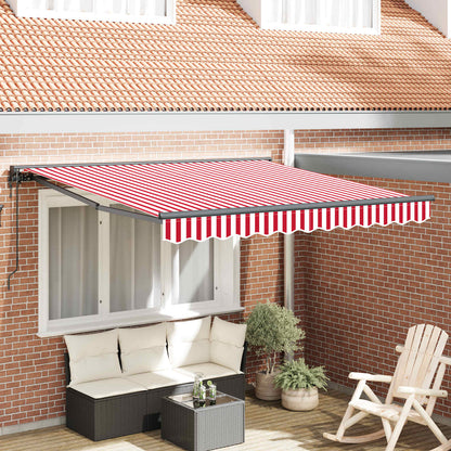 vidaXL Einziehbare Markise Rot und Weiß 350 x 250 cm