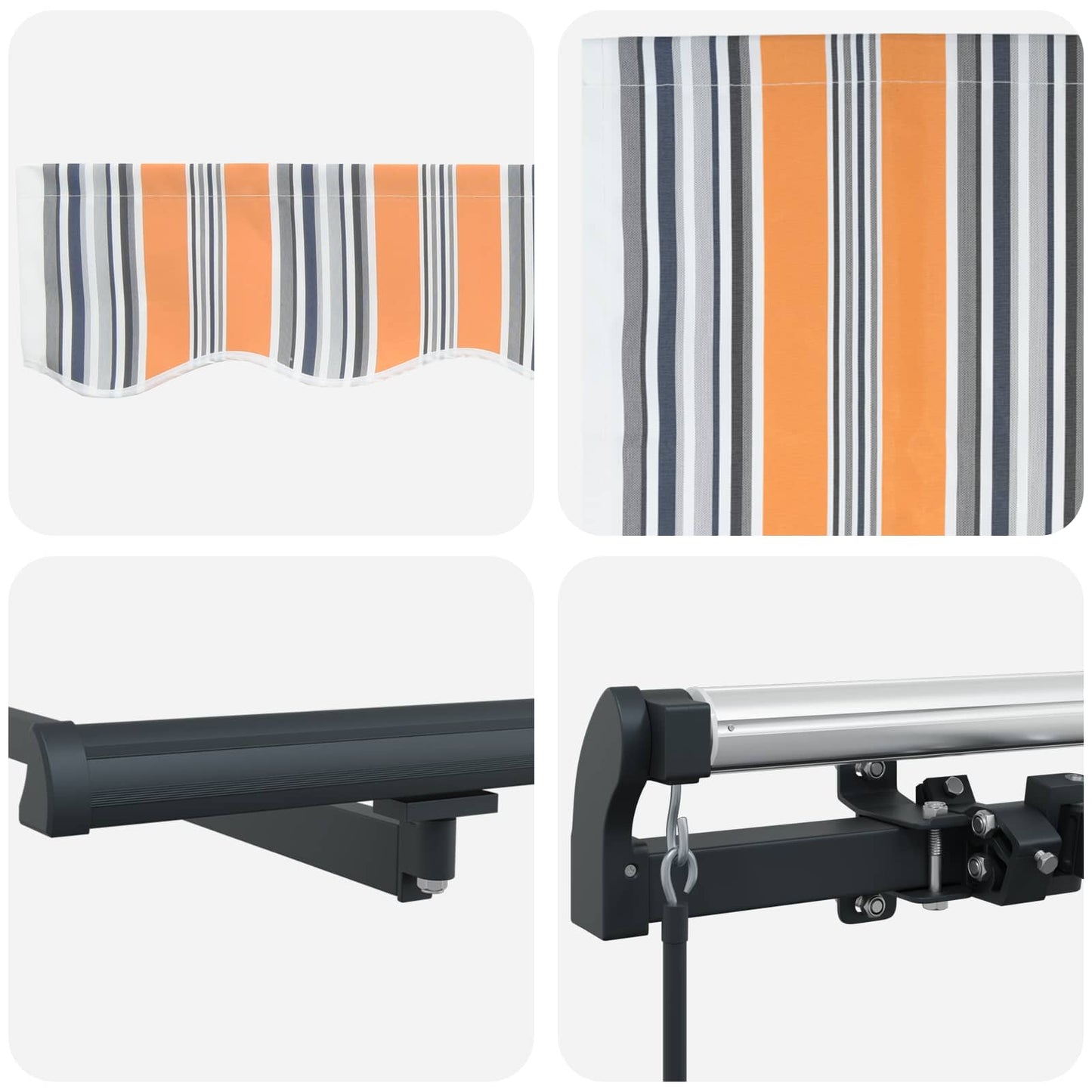 vidaXL Einziehbare Markise Mehrfarbig 350 x 250 cm Polyester und Stahl