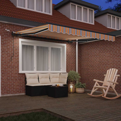 vidaXL Einziehbare Markise mit Mehrfarbig 350 x 250 cm Stoff