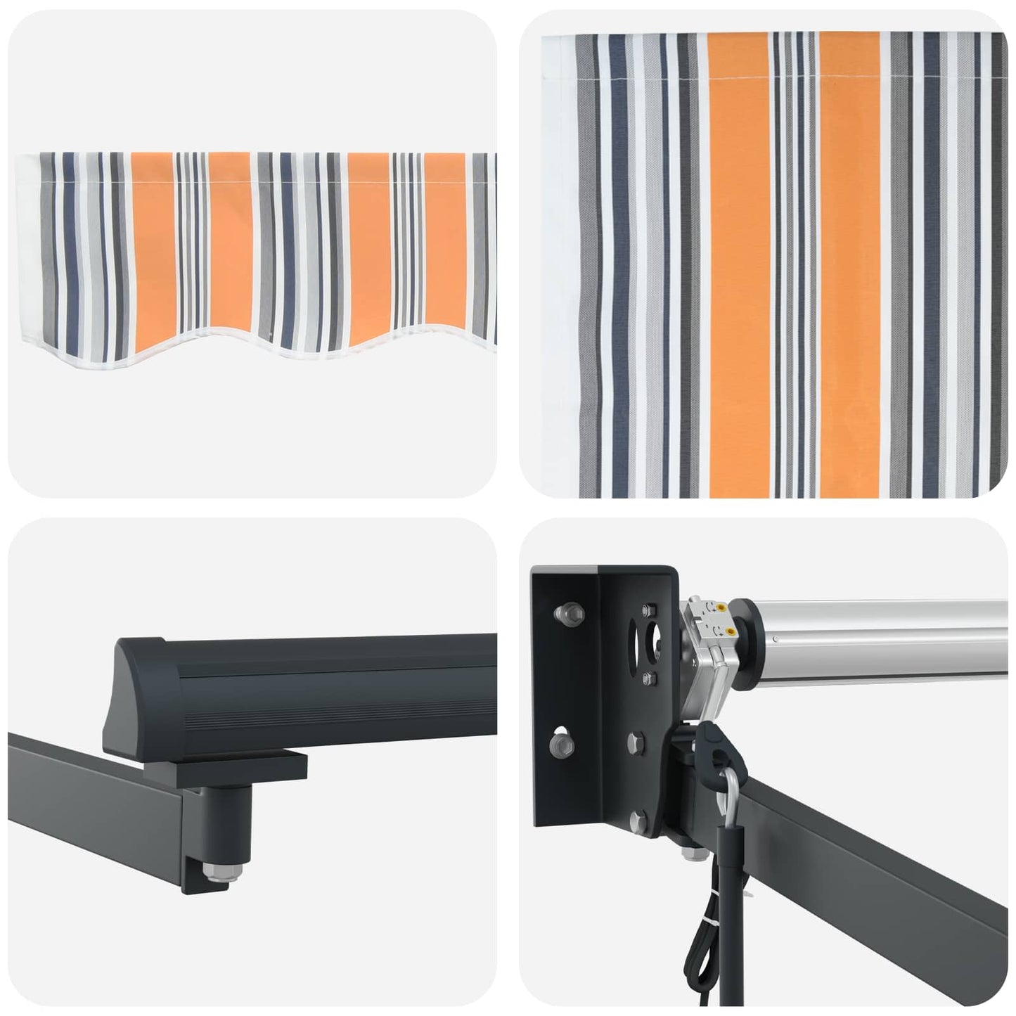 vidaXL Einziehbare Markise Mehrfarbig 350 x 250 cm