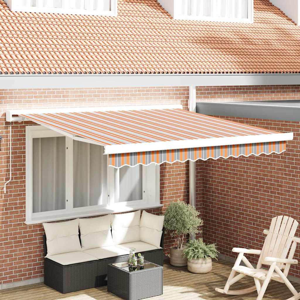 vidaXL Einziehbare Markise Mehrfarbig 350 x 250 cm Stoff und Metall