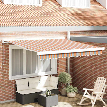 vidaXL Einziehbare Markise Mehrfarbig 350 x 250 cm Stoff und Metall