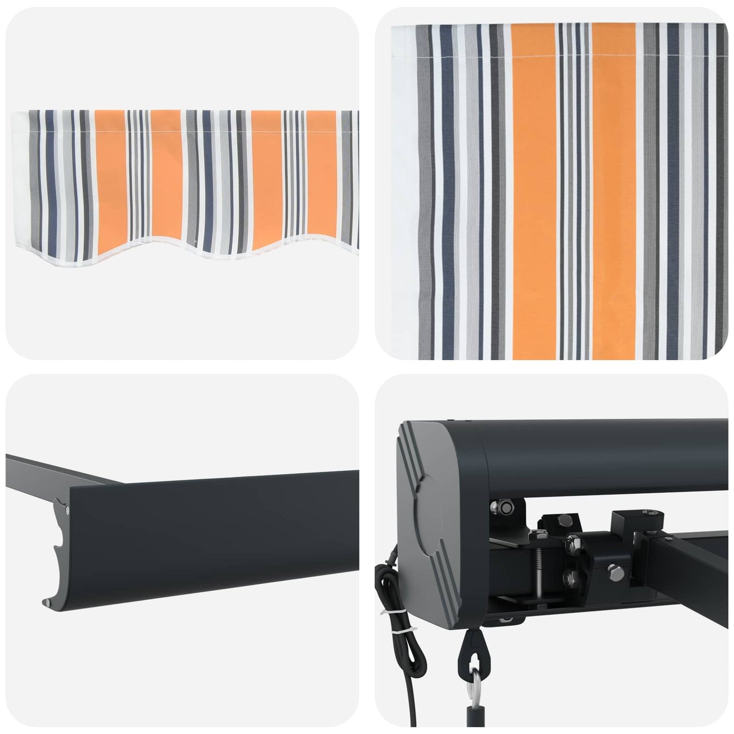 Markise Mehrfarbig 350 x 250 cm Polyester und Aluminium