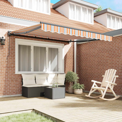 vidaXL Einziehbare Markise Blau und Orange 350 x 250 cm