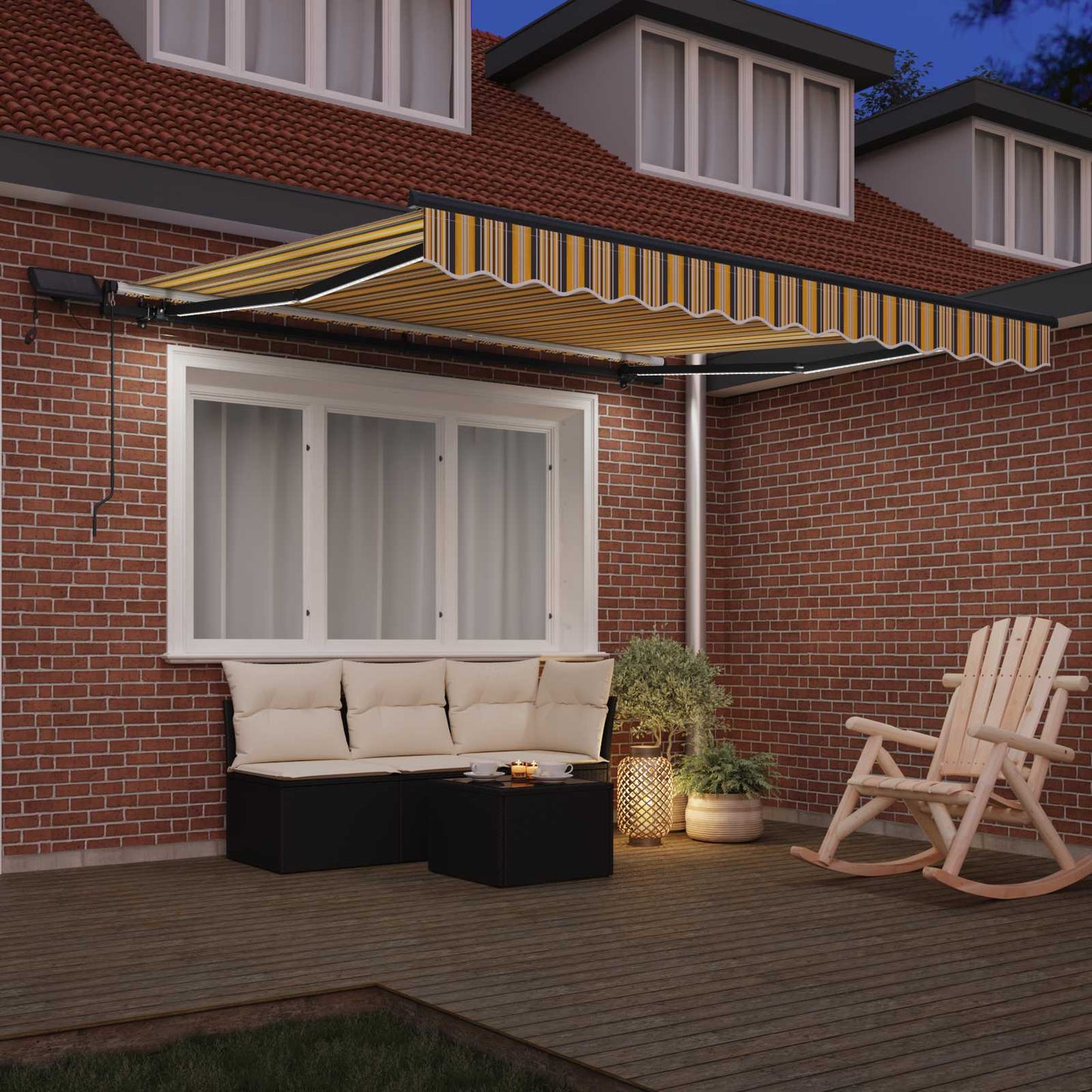 vidaXL Einziehbare Markise Mehrfarbig 350 x 250 cm Stoff