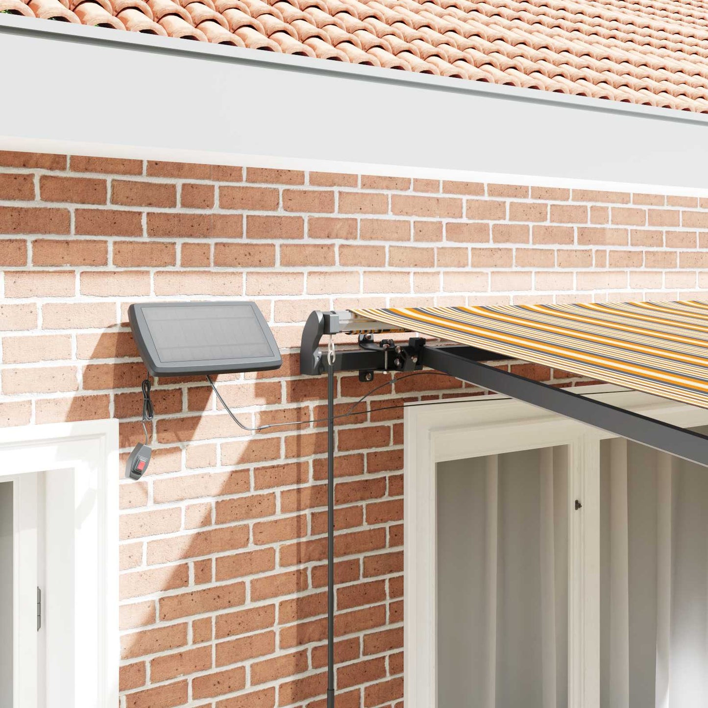 vidaXL Einziehbare Markise Mehrfarbig 350 x 250 cm Stoff