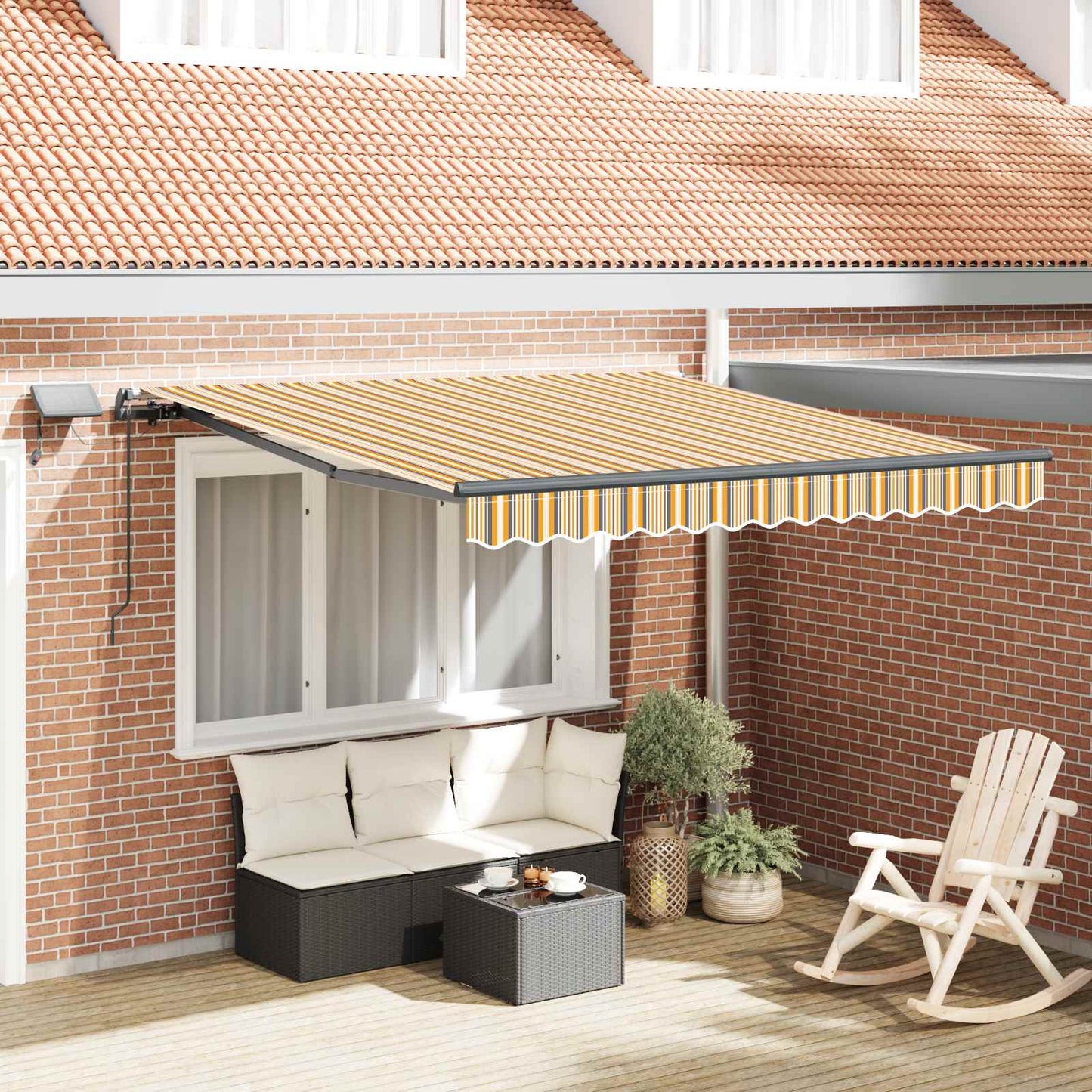 vidaXL Einziehbare Markise Mehrfarbig 350 x 250 cm Stoff