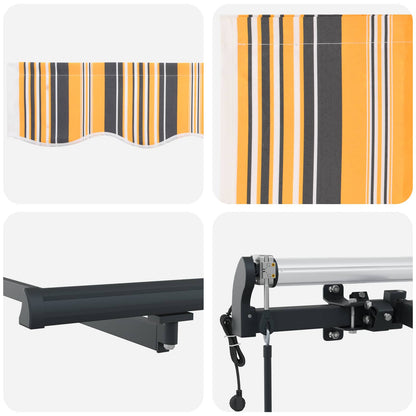 vidaXL Einziehbare Markise Mehrfarbig 350 x 250 cm Stoff und Aluminium