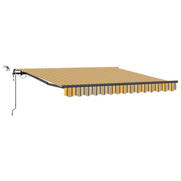 vidaXL Einziehbare Markise mit Mehrfarbig 350 x 250 cm Stoff