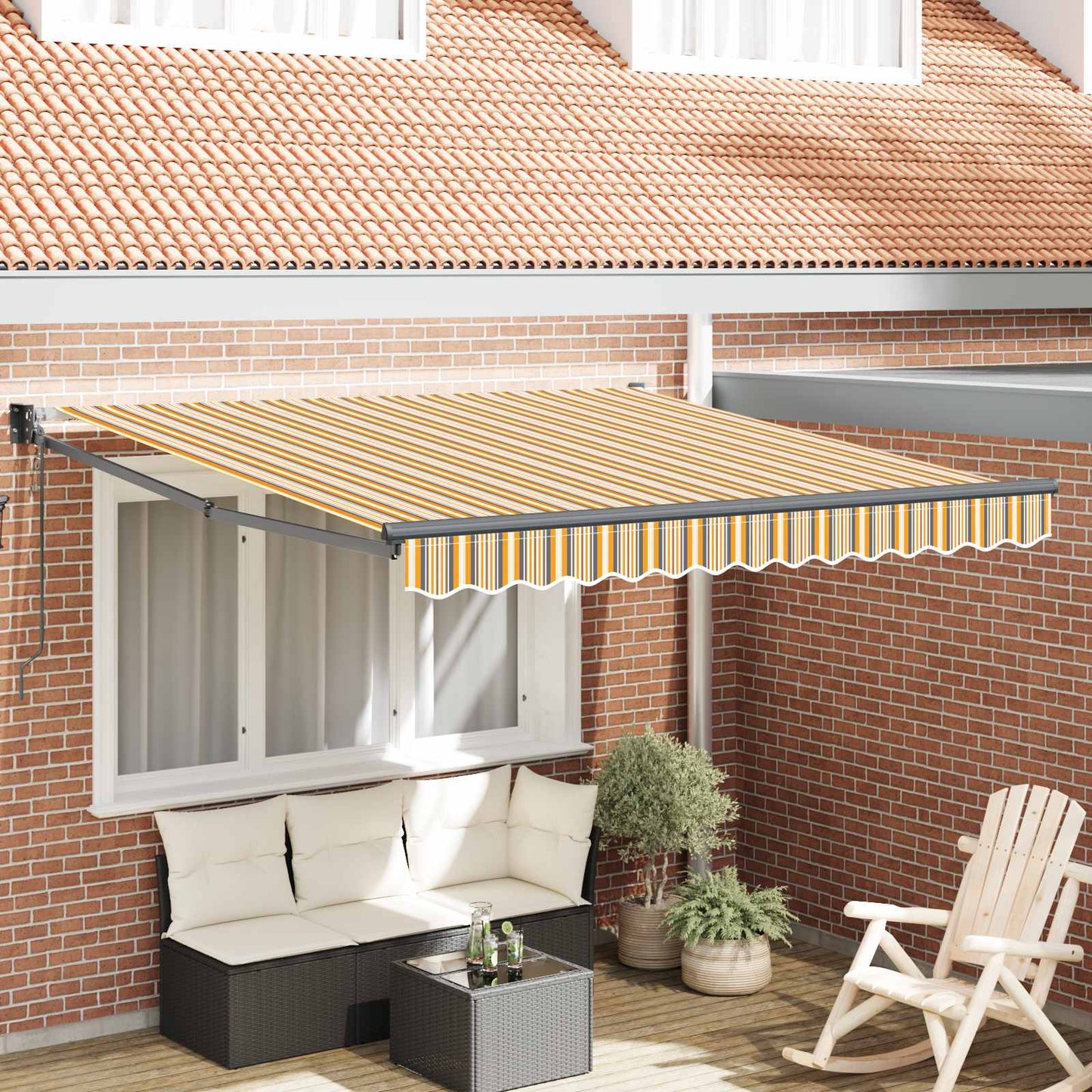 vidaXL Einziehbare Markise Mehrfarbig 350 x 250 cm