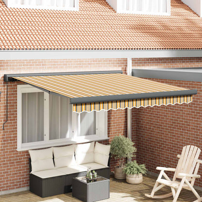 vidaXL Einziehbare Markise Mehrfarbig 350 x 250 cm Stoff und Metall