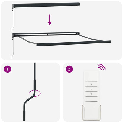 Markise Mehrfarbig 350 x 250 x 165 cm Polyester und Aluminium