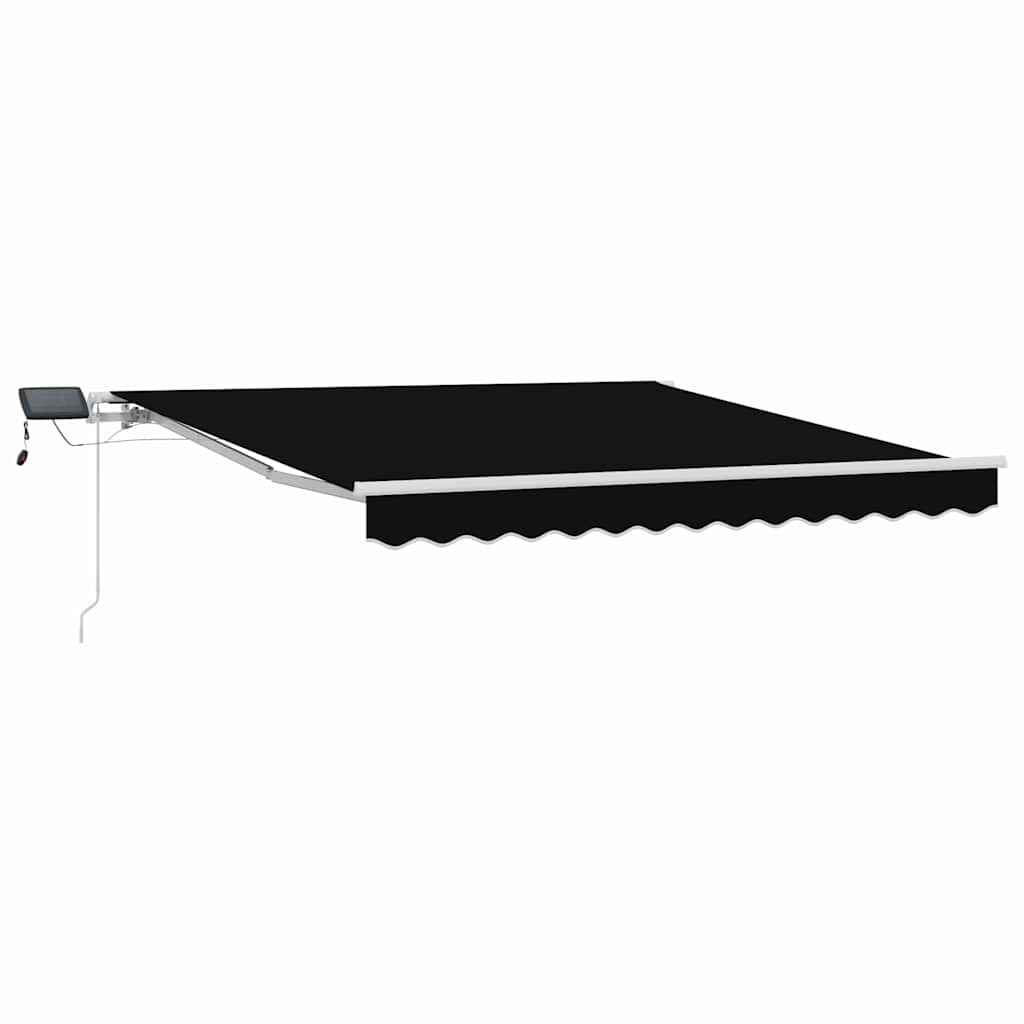 vidaXL Einziehbare Markise Schwarz 350 x 250 cm Stoff und Stahl