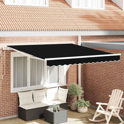 vidaXL Einziehbare Markise Schwarz 350 x 250 cm Stoff