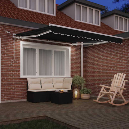 vidaXL Einziehbare Markise Schwarz 350 x 250 cm Polyester und Metall