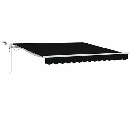 vidaXL Einziehbare Markise Schwarz 350 x 250 cm Polyester und Metall